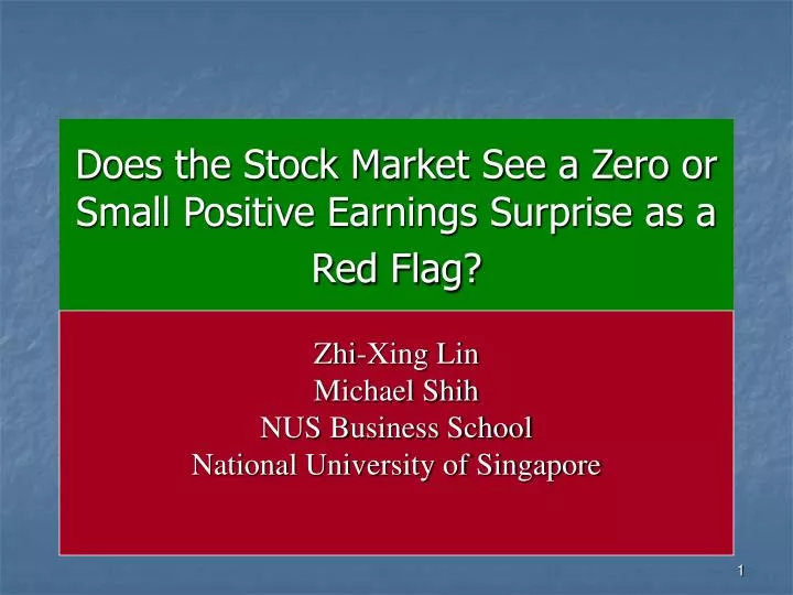 does the stock market see a zero or small positive earnings surprise as a red flag