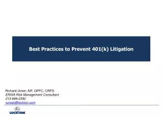 Best Practices to Prevent 401(k) Litigation