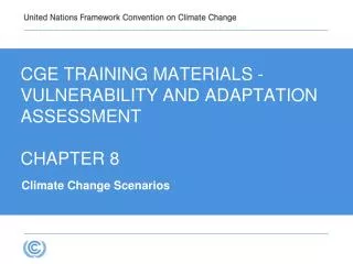 CGE Training materials - VULNERABILITY AND ADAPTATION Assessment CHAPTER 8