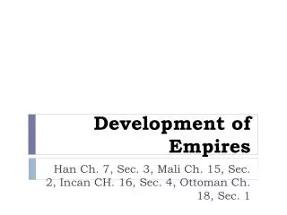 Development of Empires
