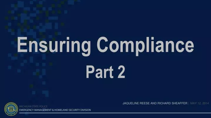 ensuring compliance part 2