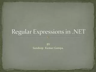 Regular Expressions in .NET