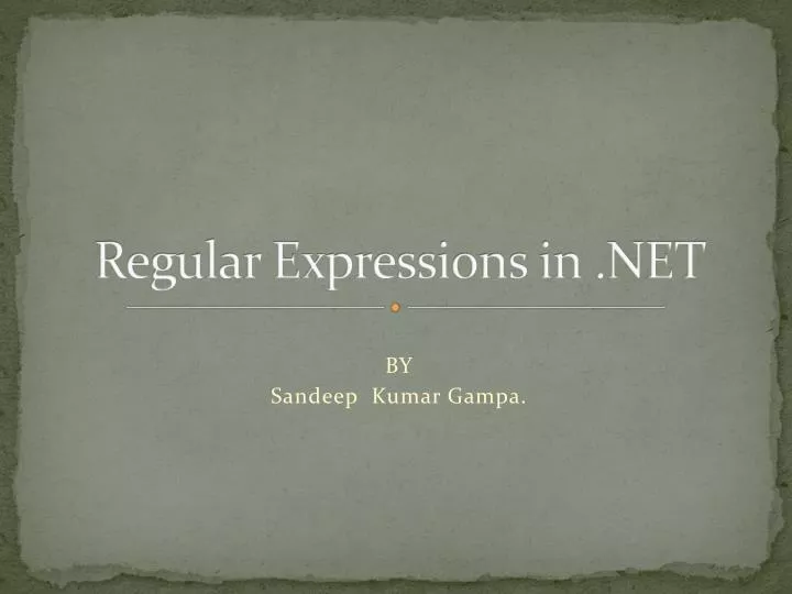 regular expressions in net