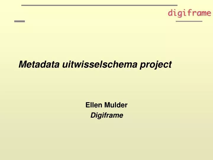 metadata uitwisselschema project