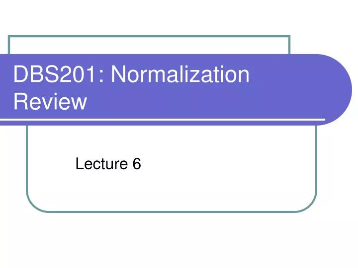 dbs201 normalization review