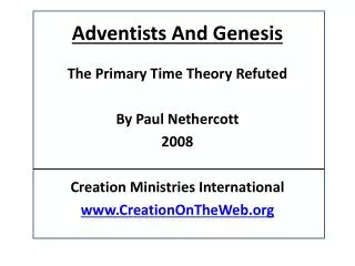 Adventists And Genesis