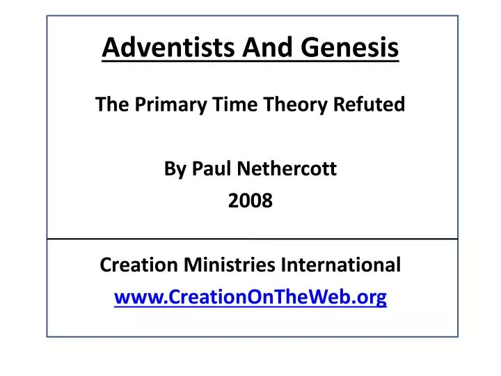 adventists and genesis