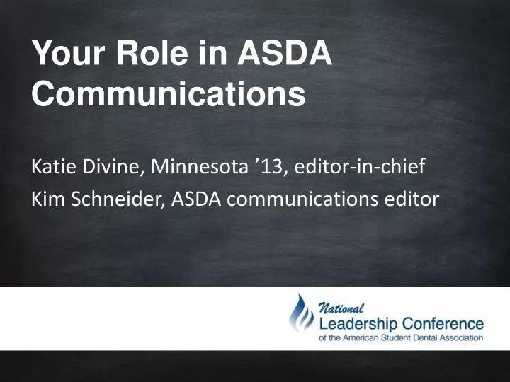 your role in asda communications