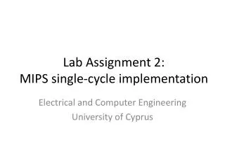 Lab Assignment 2: MIPS single-cycle implementation