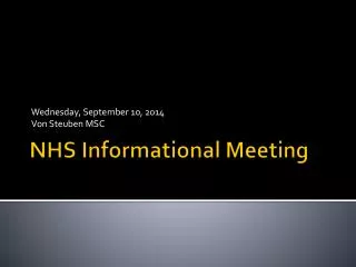 NHS Informational Meeting