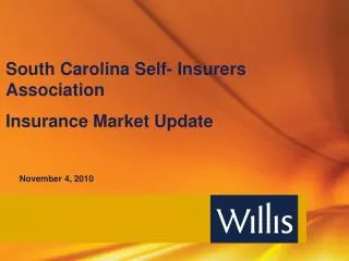 South Carolina Self- Insurers Association Insurance Market Update