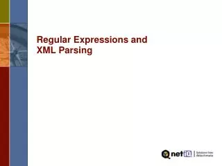 Regular Expressions and XML Parsing