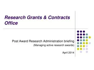 Research Grants &amp; Contracts Office