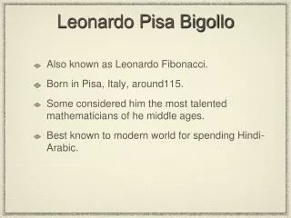 Leonardo Pisa Bigollo