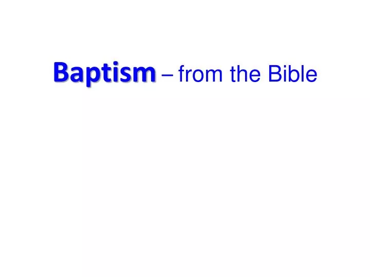 baptism from the bible