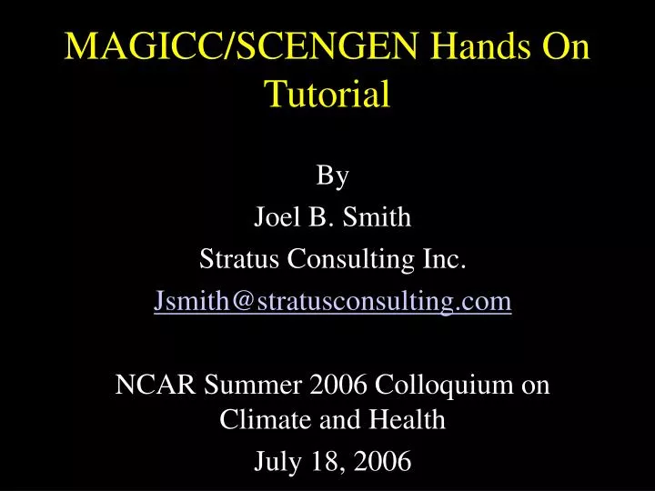 magicc scengen hands on tutorial