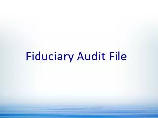 Fiduciary Audit File