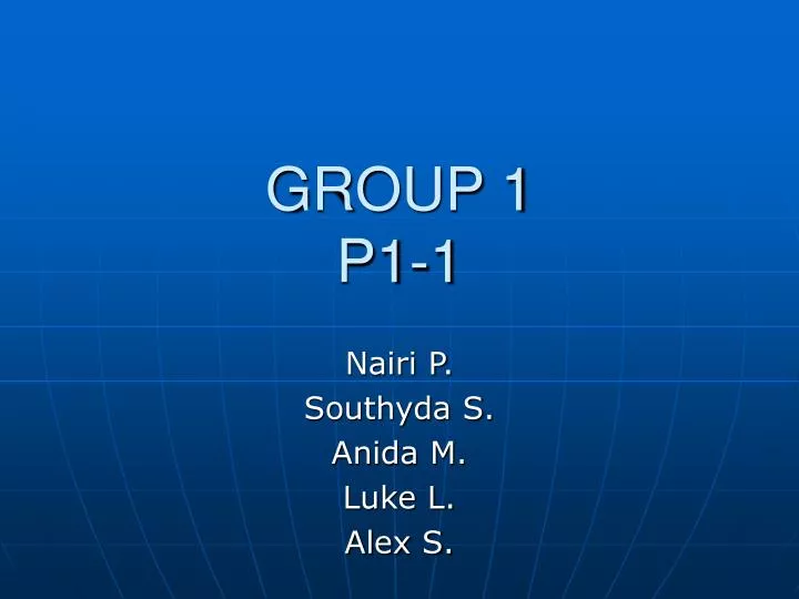 group 1 p1 1