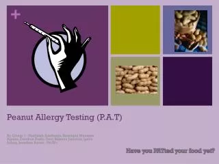 Peanut Allergy Testing (P.A.T)