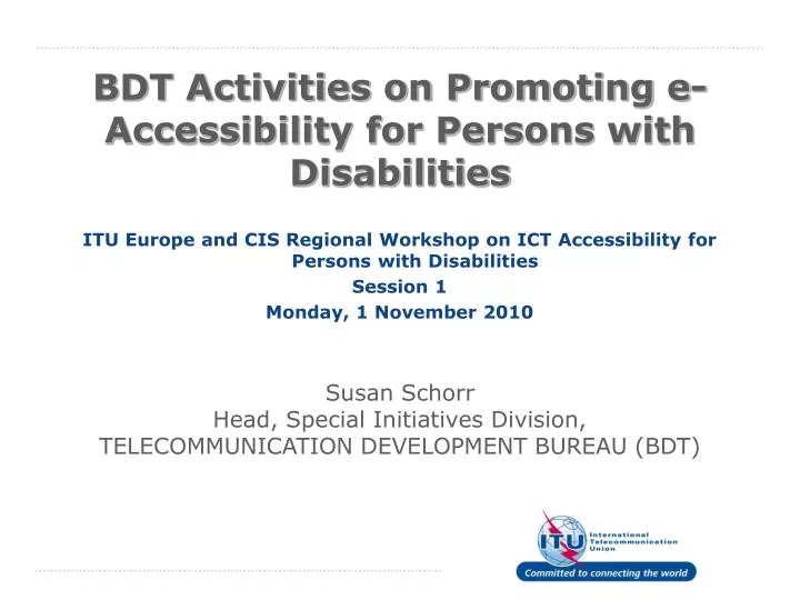 bdt activities on promoting e accessibility for persons with disabilities