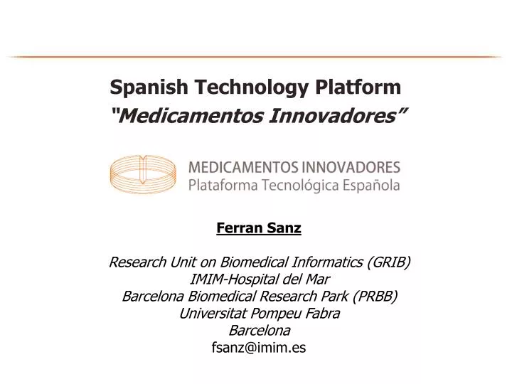spanish technology platform medicamentos innovadores