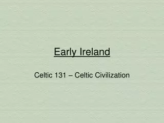 early ireland