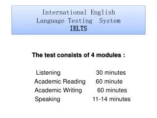International English Language Testing System IELTS