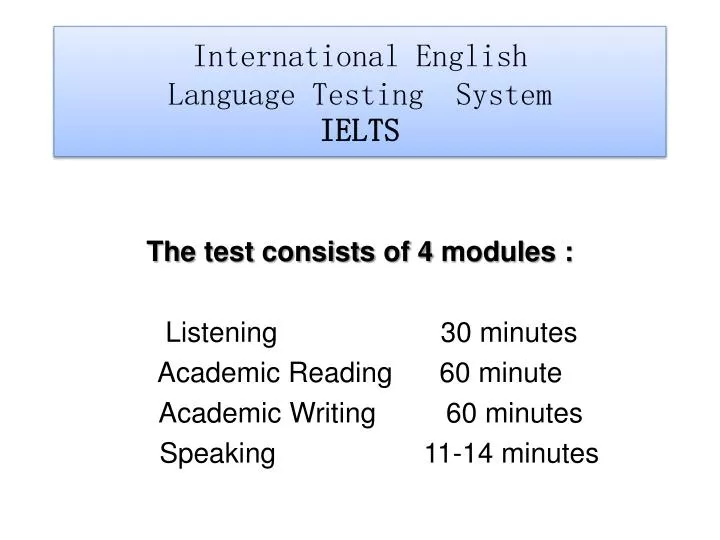 international english language testing system ielts