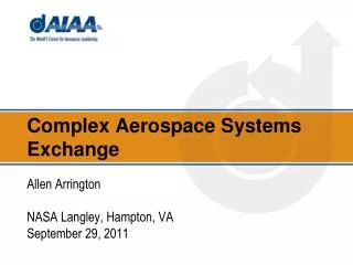 Complex Aerospace Systems Exchange