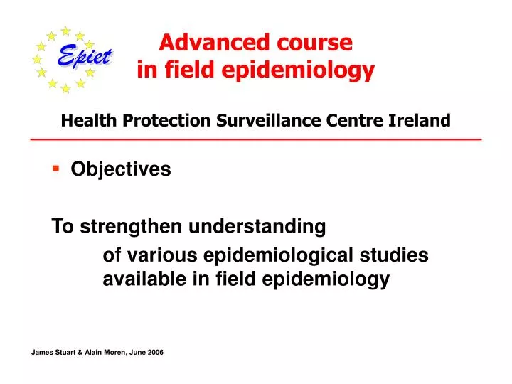 advanced course in field epidemiology health protection surveillance centre ireland