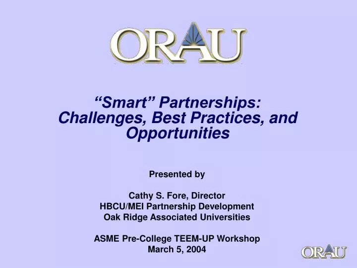 smart partnerships challenges best practices and opportunities