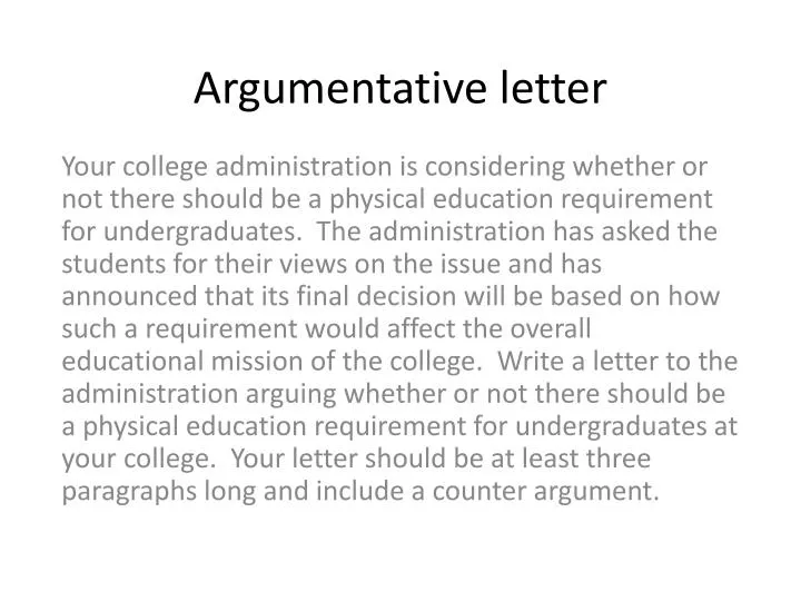 argumentative letter