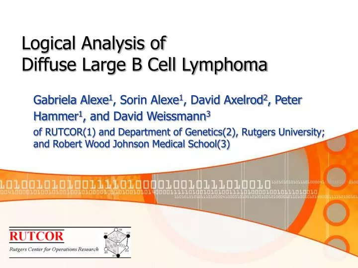 logical analysis of diffuse large b cell lymphoma