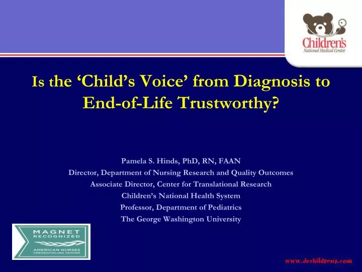 is t he child s voice from diagnosis to end of life trustworthy