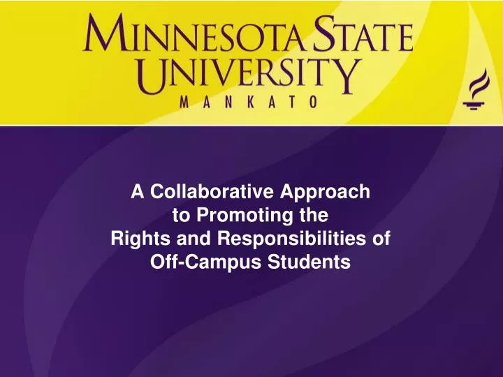 a collaborative approach to promoting the rights and responsibilities of off campus students