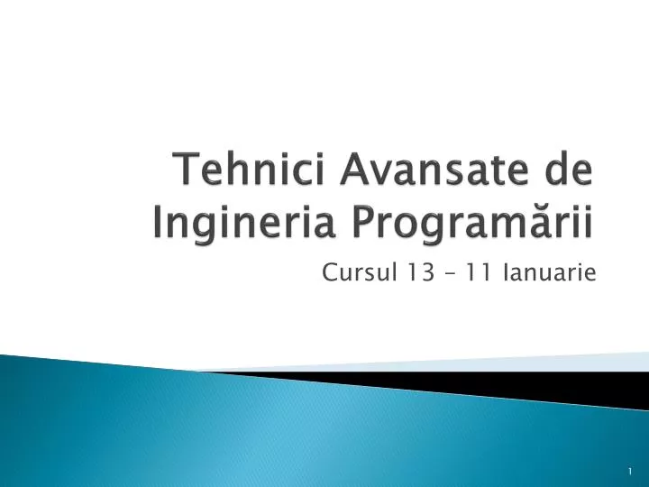 tehnici avansate de ingineria program rii