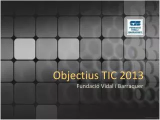 Objectius TIC 2013