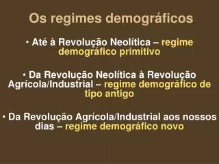 os regimes demogr ficos