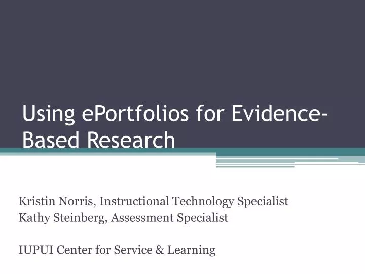using eportfolios for evidence based research