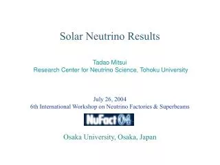Solar Neutrino Results