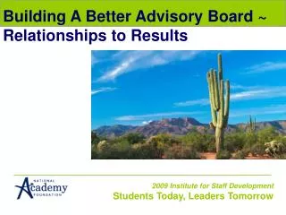 Building A Better Advisory Board ~ Relationships to Results