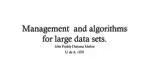 Advanced Management and Algorithms for Large Data Sets - slide 1