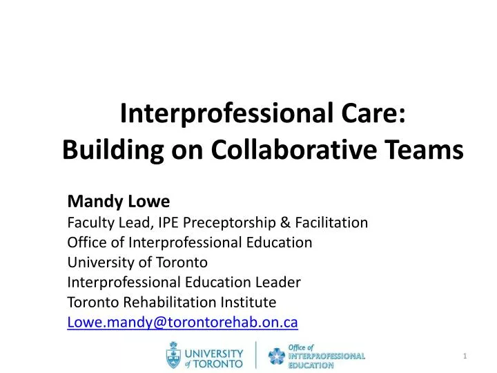 interprofessional care building on collaborative teams