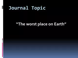 Journal Topic
