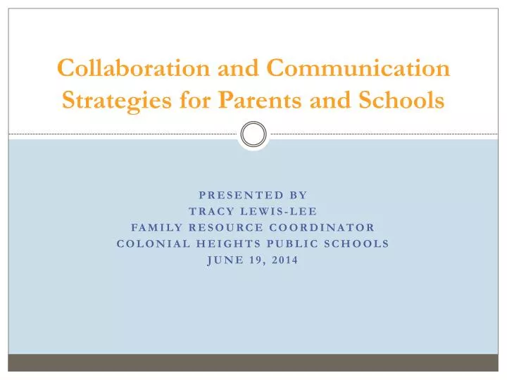 collaboration and communication strategies for parents and schools