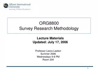 ORG8800 Survey Research Methodology