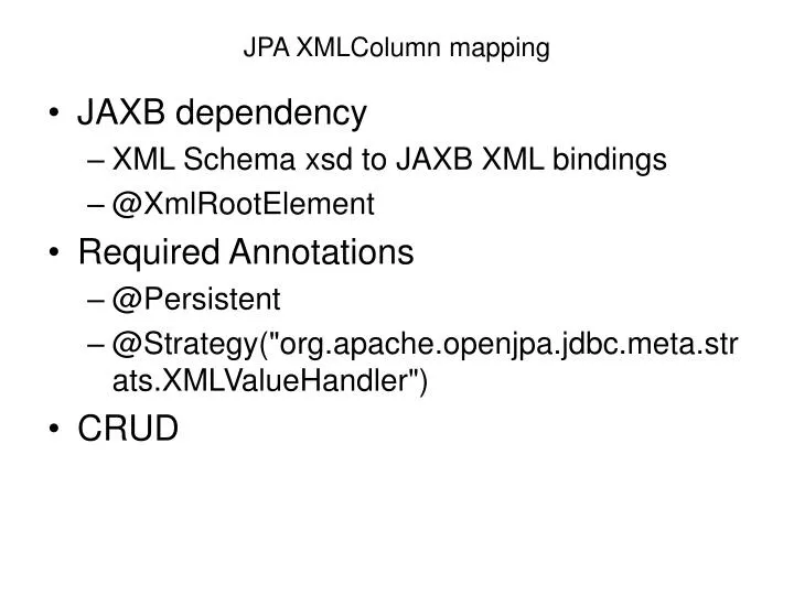 jpa xmlcolumn mapping