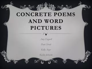 Concrete Poems and Word Pictures