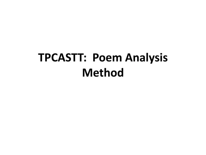 tpcastt poem analysis method