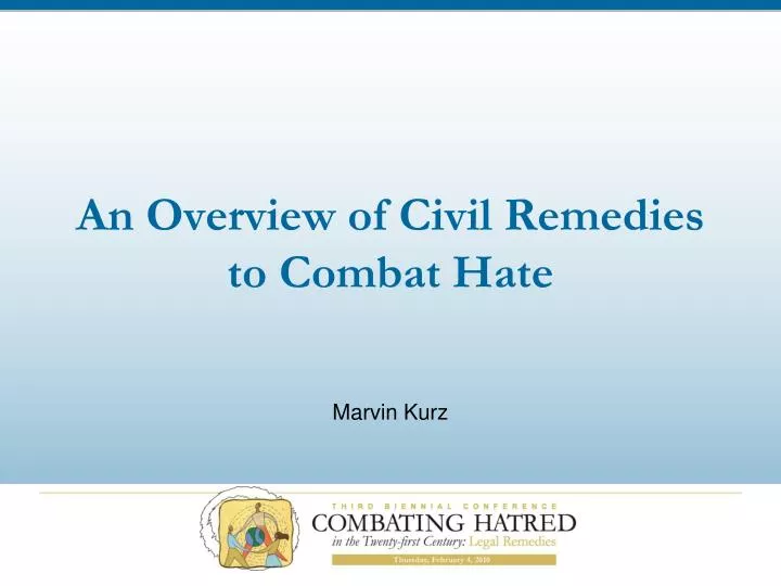 an overview of civil remedies to combat hate